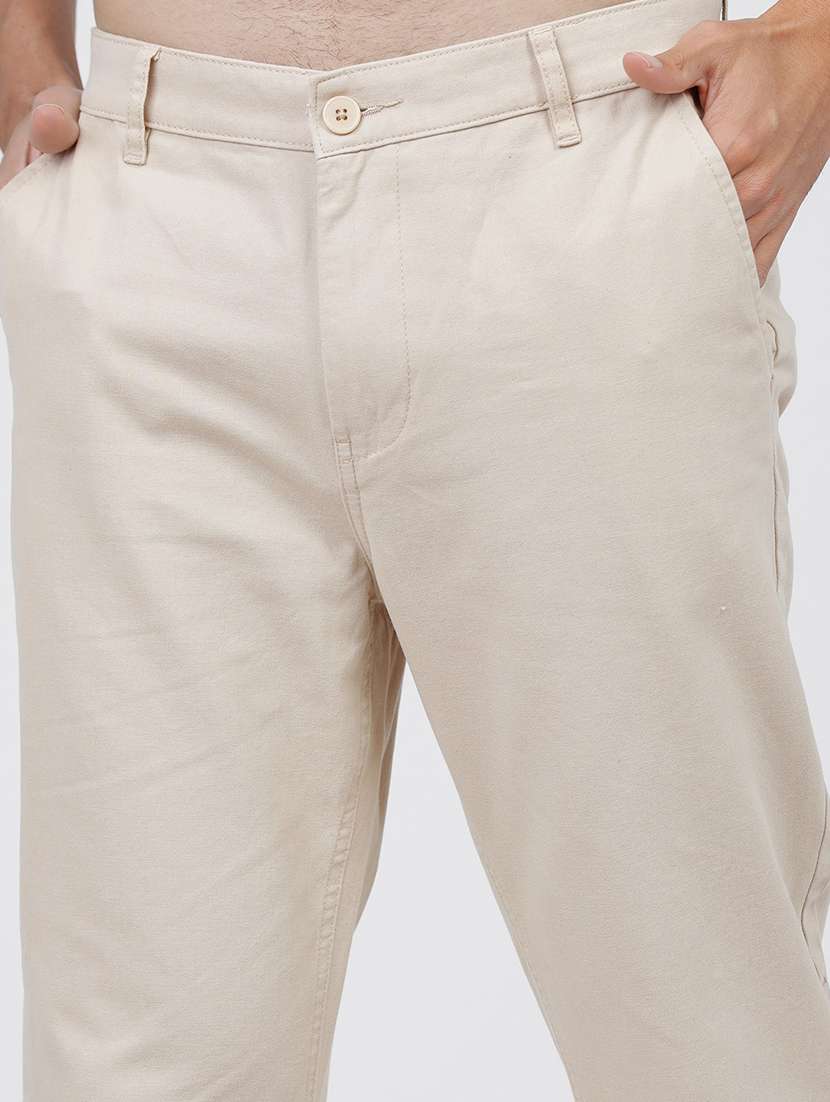 men mid rise solid chinos - 21375578 -  Standard Image - 5