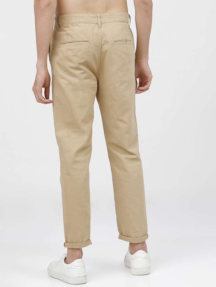 men mid rise solid chinos - 21375580 -  Standard Image - 3