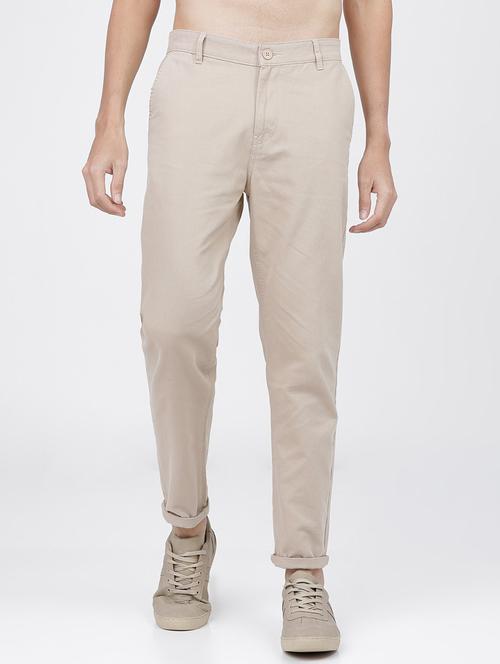 men mid rise solid chinos - 21375582 - Standard Image - 0