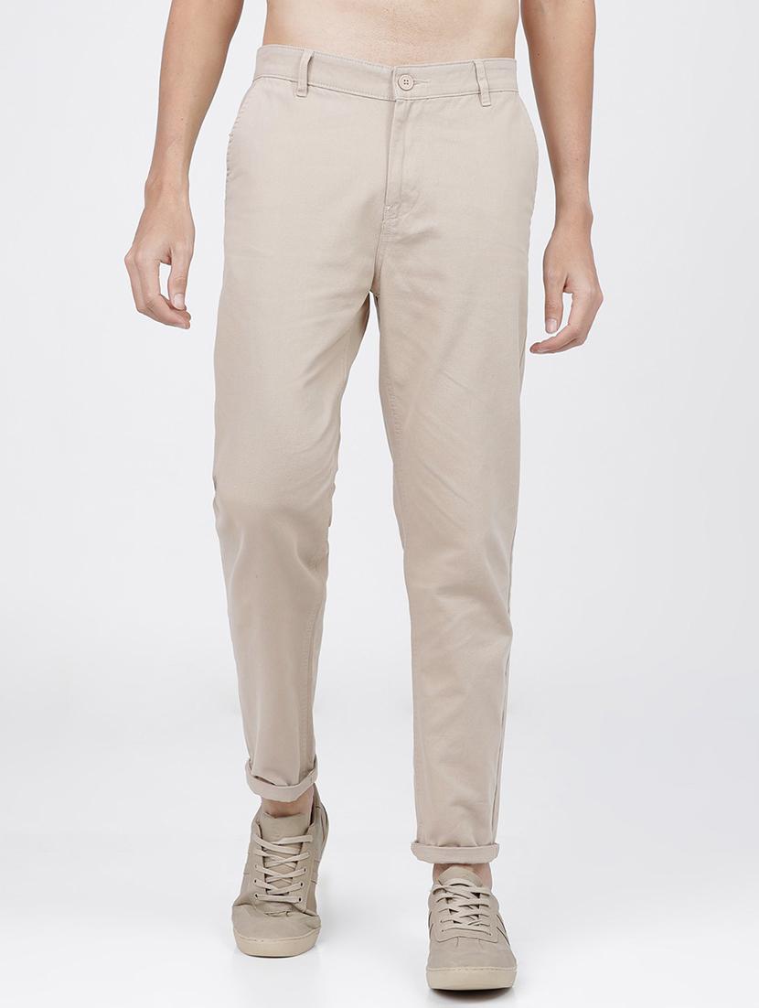men mid rise solid chinos - 21375582 - Zoom Image - 0