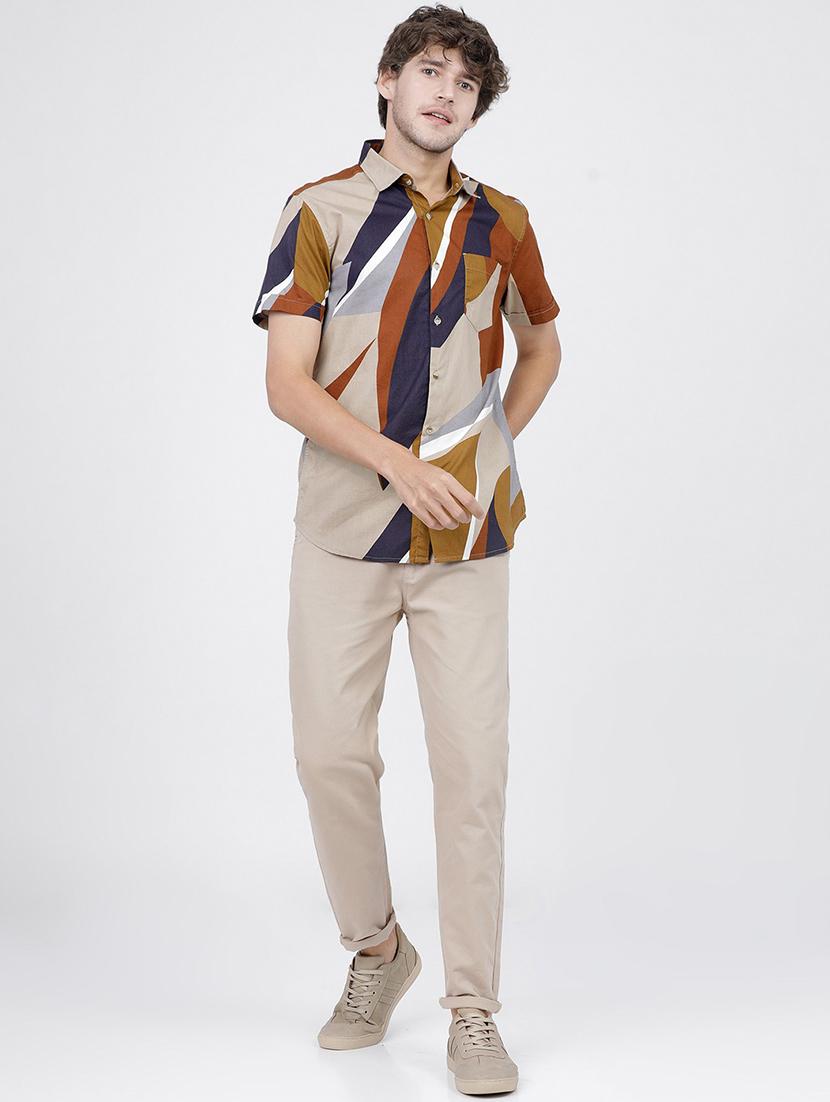 men mid rise solid chinos - 21375582 - Standard Image - 3