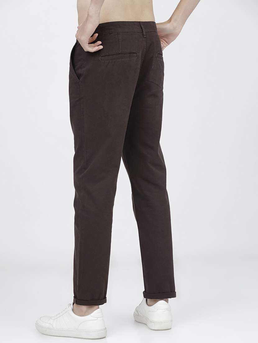 men mid rise solid chinos - 21375583 -  Standard Image - 3