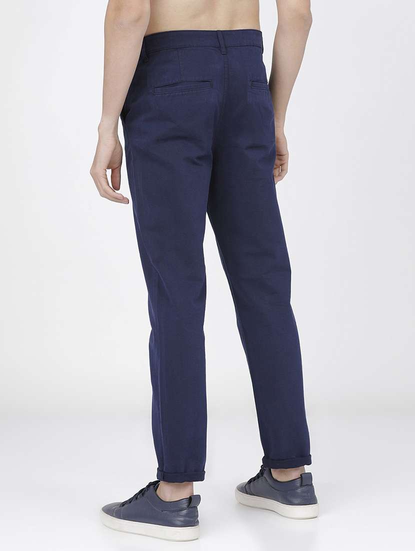 men mid rise solid chinos - 21375584 -  Standard Image - 3