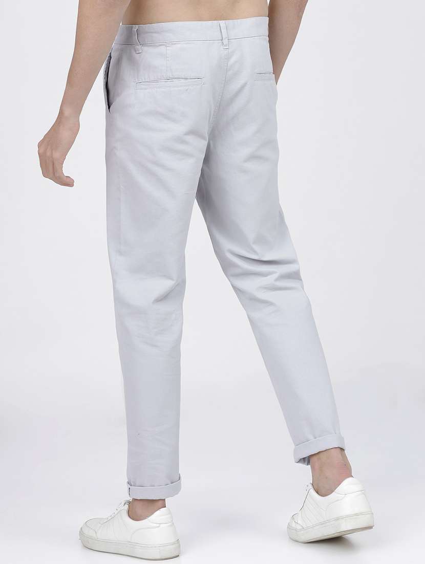 men mid rise solid chinos - 21375589 -  Standard Image - 3