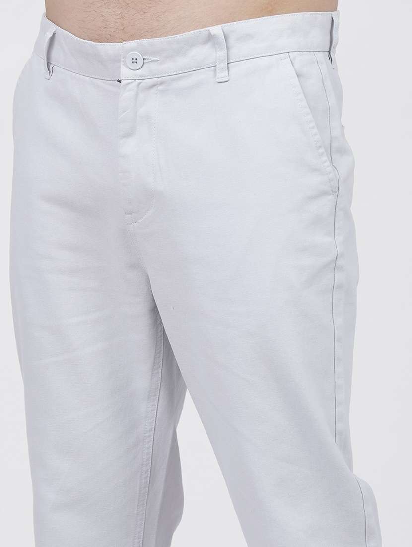 men mid rise solid chinos - 21375589 -  Standard Image - 5