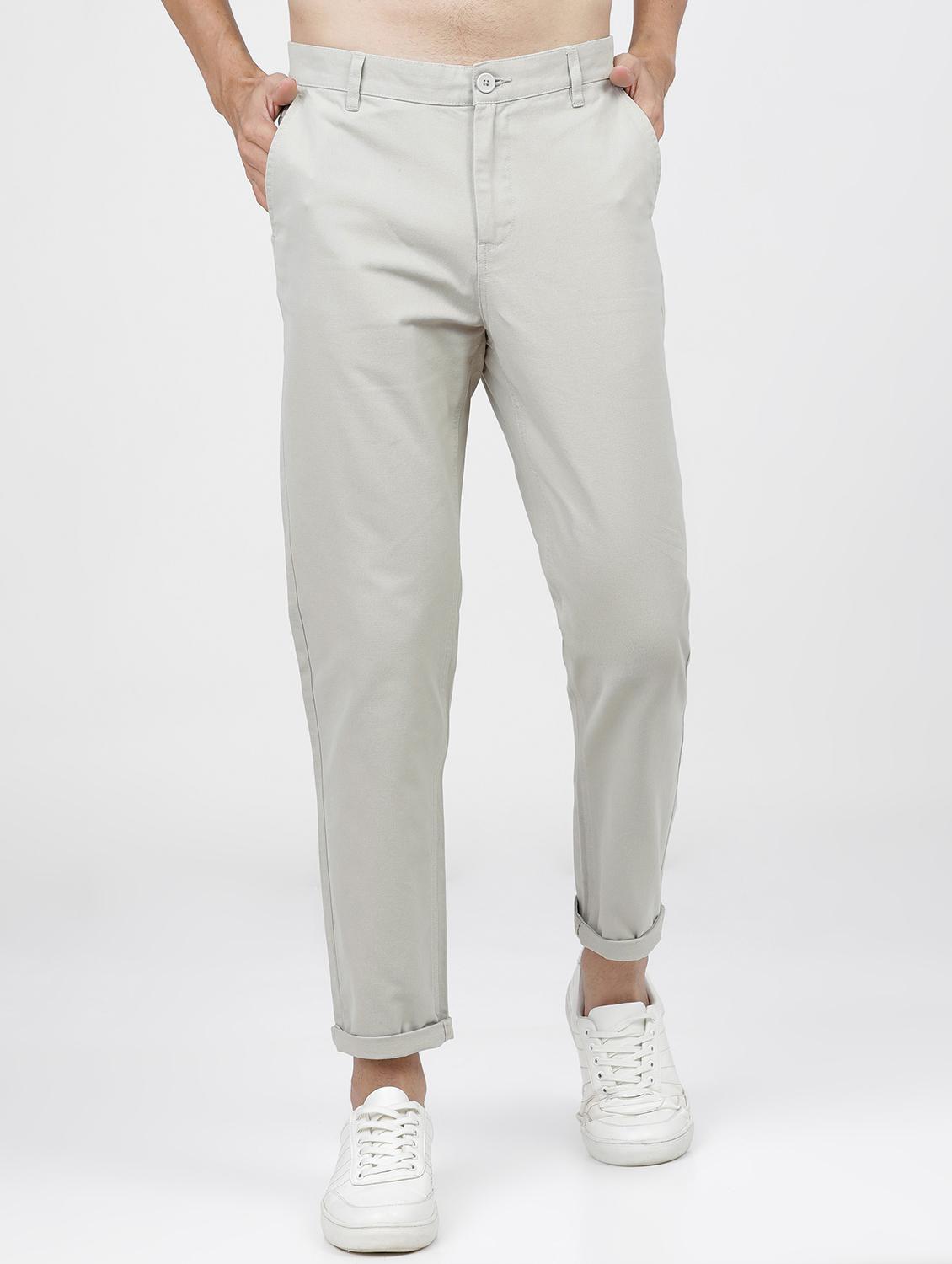 men mid rise solid chinos - 21375590 - Zoom Image - 0