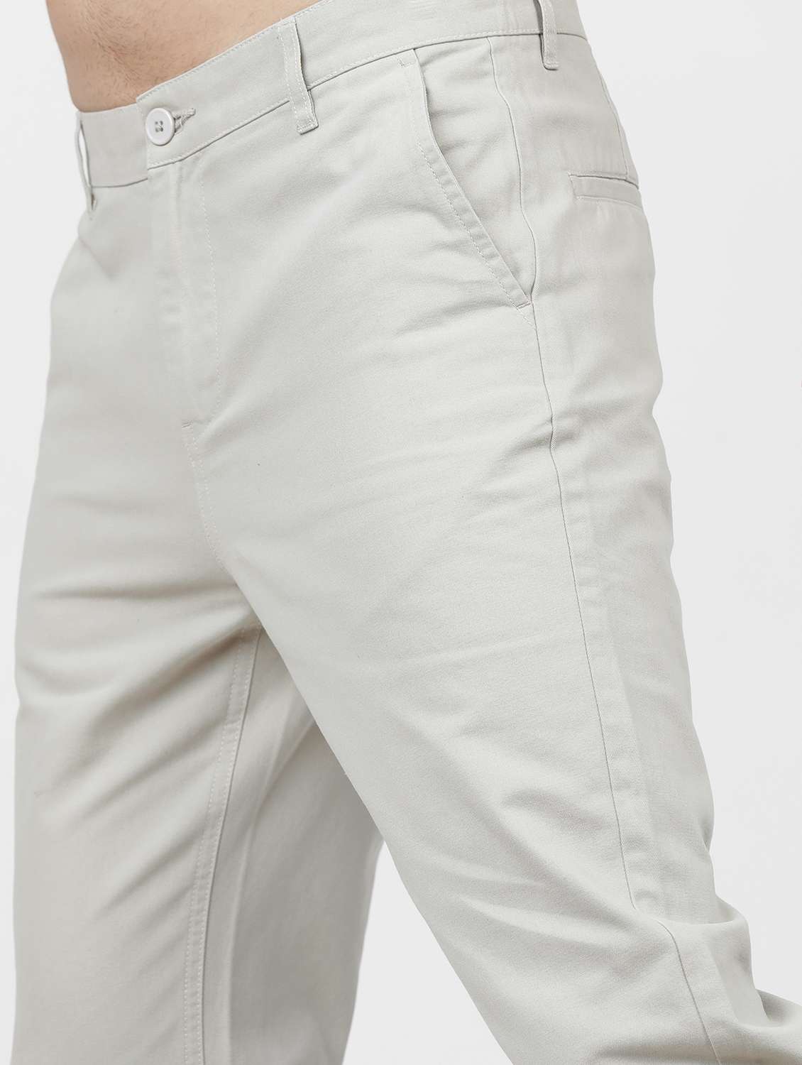 men mid rise solid chinos - 21375590 - Standard Image - 5