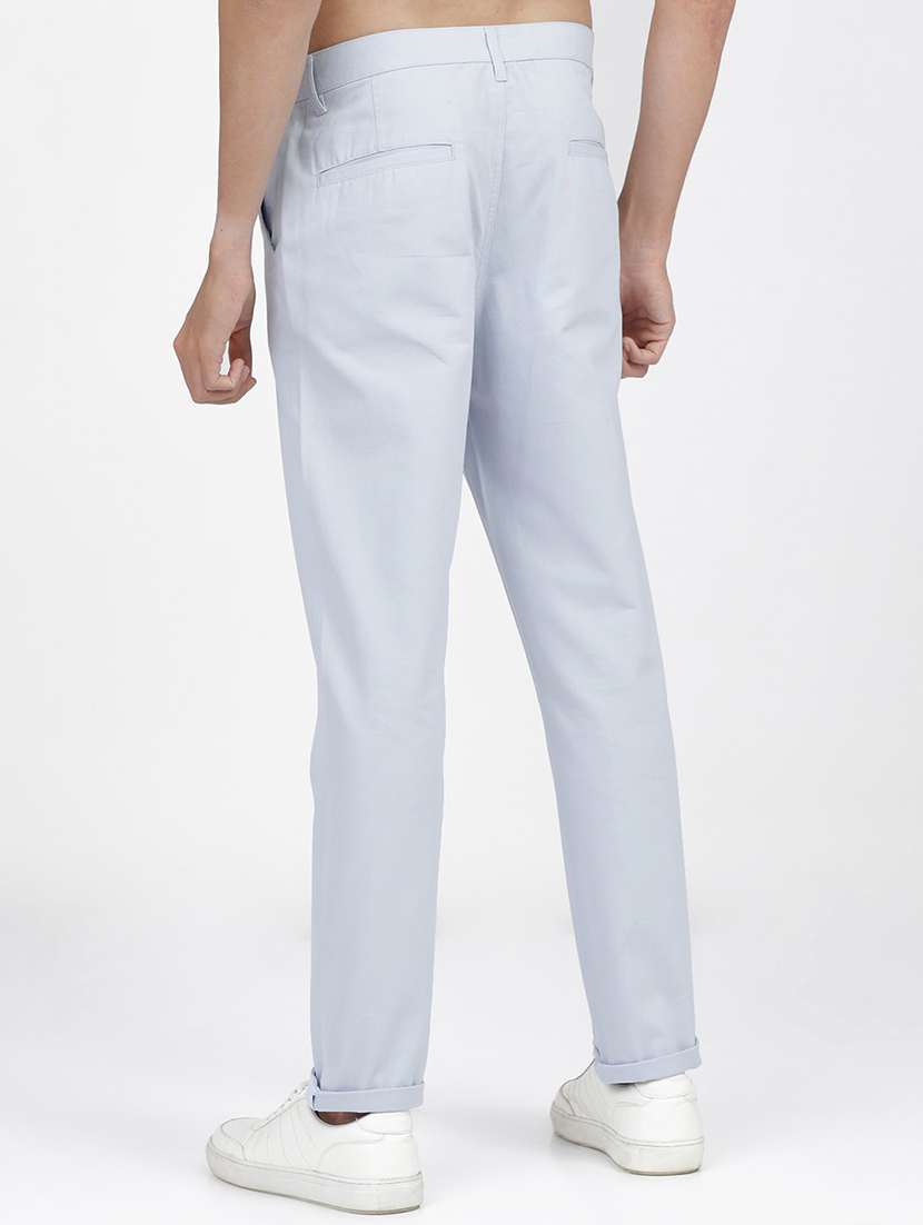 men mid rise solid chinos - 21375593 -  Standard Image - 3