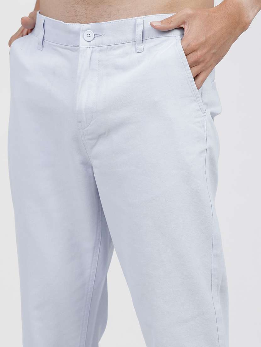 men mid rise solid chinos - 21375593 -  Standard Image - 5