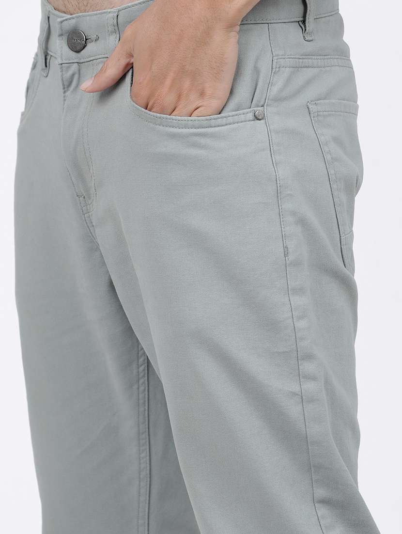 men mid rise solid chinos - 21375596 -  Standard Image - 5