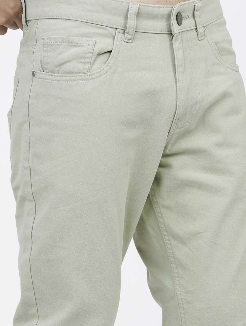 men mid rise solid chinos - 21375601 -  Standard Image - 5