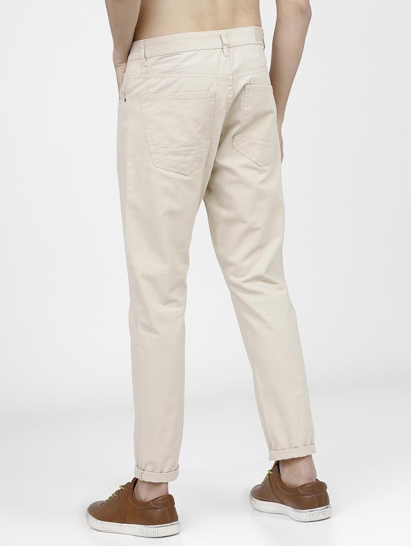 men mid rise solid chinos - 21375602 - Standard Image - 3