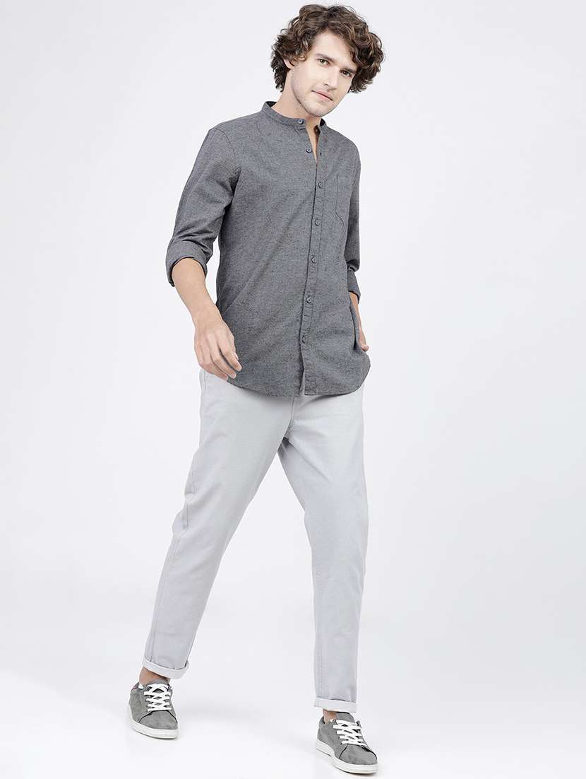 men mid rise solid chinos - 21375603 -  Standard Image - 3