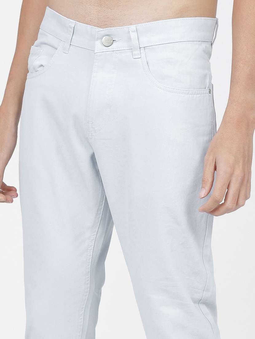 men mid rise solid chinos - 21375611 -  Standard Image - 5