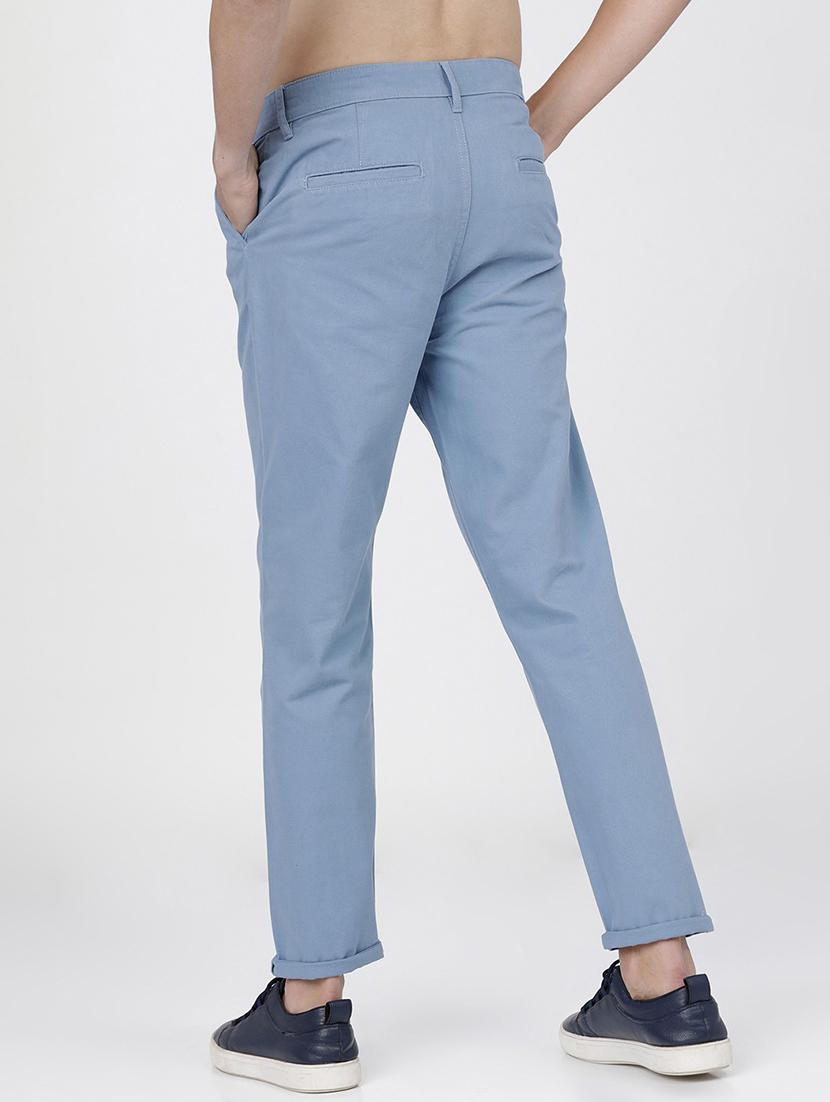 men mid rise solid chinos - 21375615 - Standard Image - 3