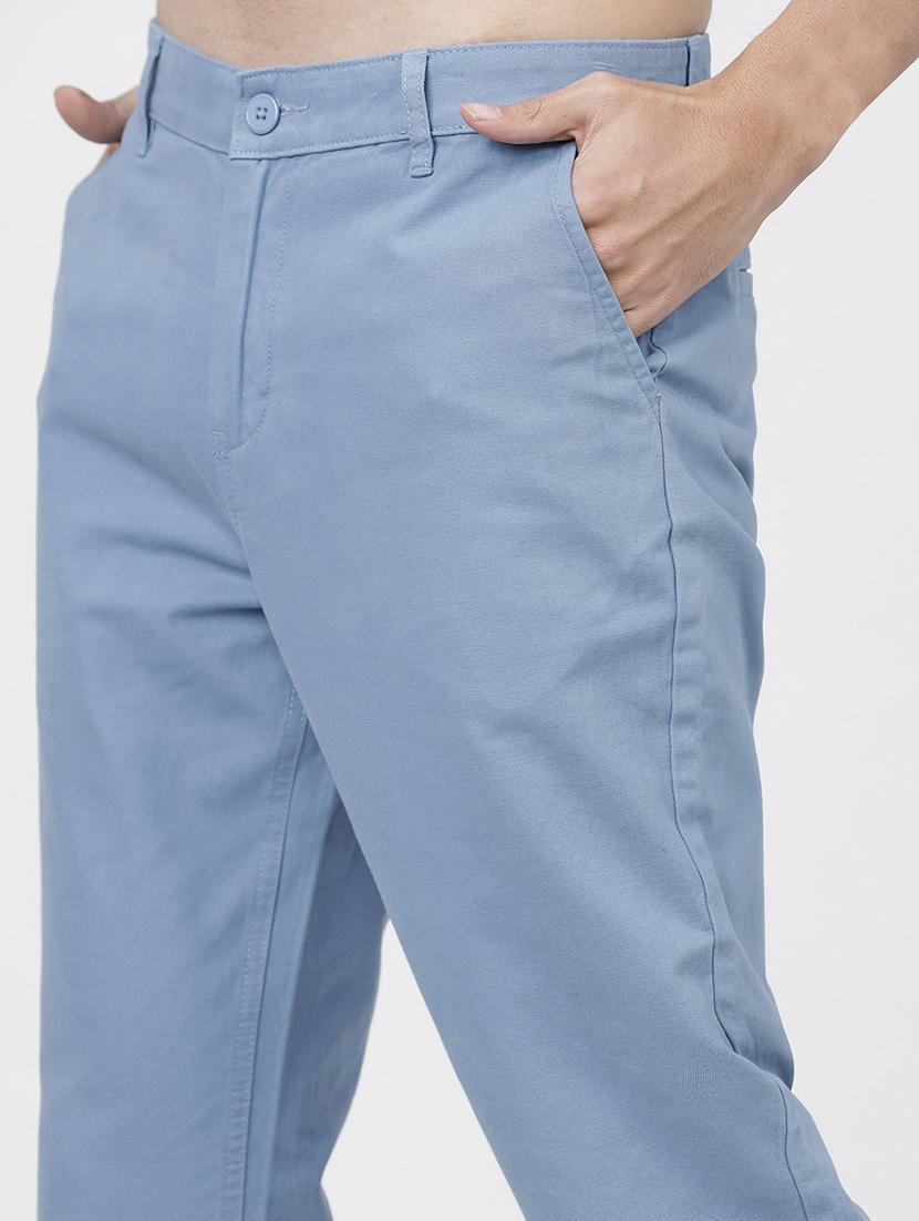 men mid rise solid chinos - 21375615 - Standard Image - 5
