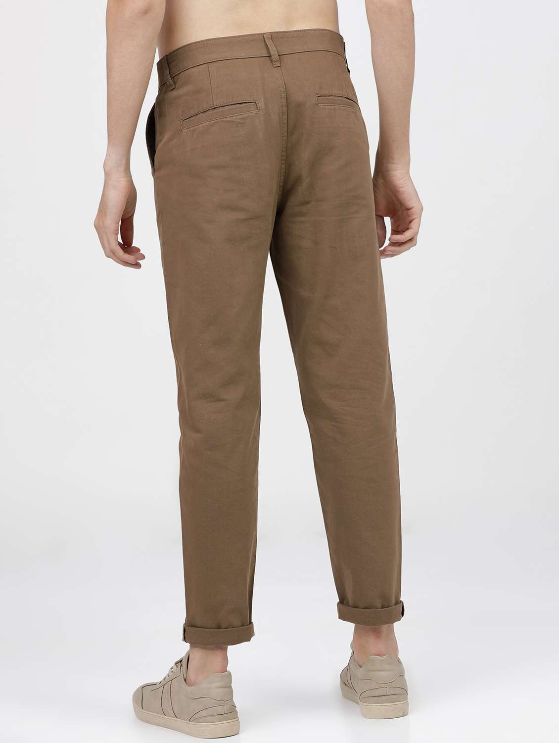 men mid rise solid chinos - 21375617 -  Standard Image - 3