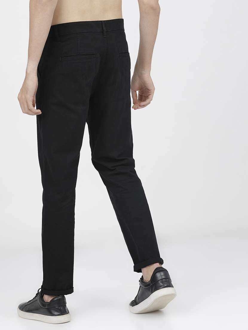 men mid rise solid chinos - 21375618 -  Standard Image - 3