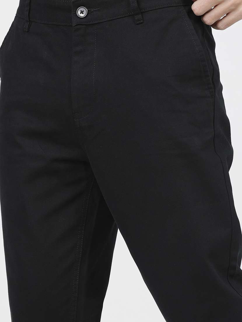 men mid rise solid chinos - 21375618 -  Standard Image - 5