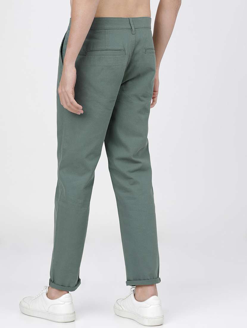 men mid rise solid chinos - 21375619 -  Standard Image - 3