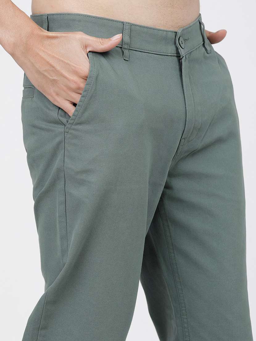 men mid rise solid chinos - 21375619 -  Standard Image - 5