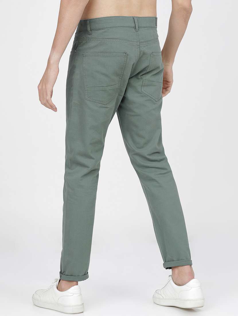 men mid rise solid chinos - 21375623 -  Standard Image - 3