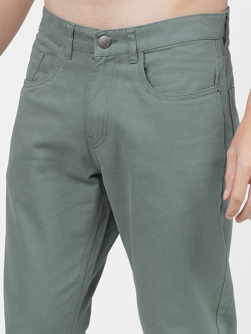 men mid rise solid chinos - 21375623 -  Standard Image - 5