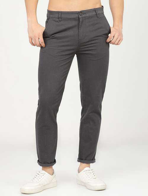 men mid rise solid chinos - 21375626 - Standard Image - 0