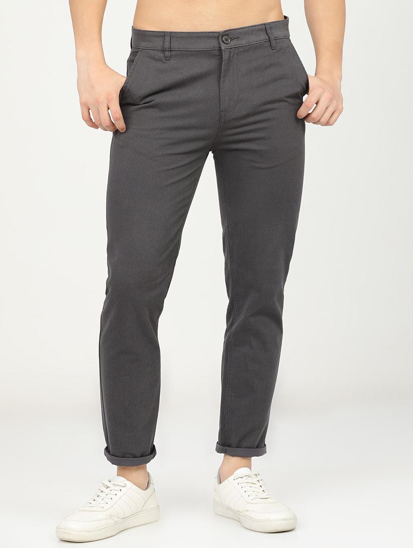 men mid rise solid chinos - 21375626 - Zoom Image - 0