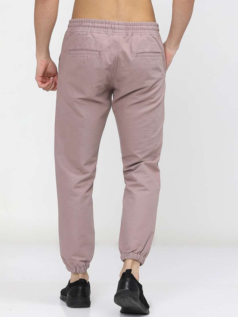 men mid rise solid joggers - 21375645 - Standard Image - 3