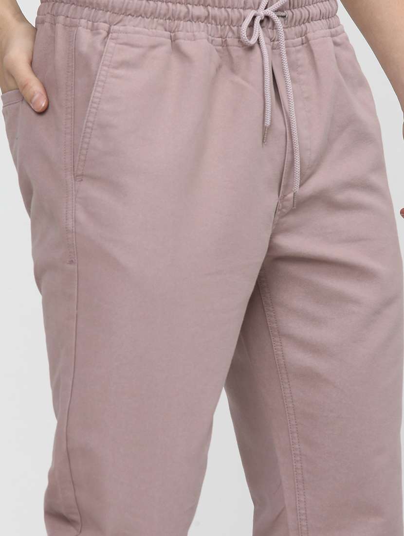 men mid rise solid joggers - 21375645 - Standard Image - 5