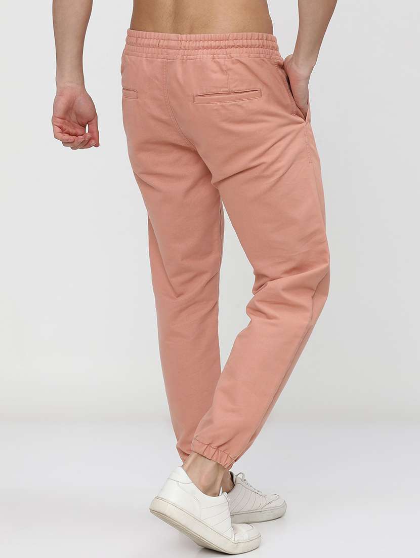 men mid rise solid joggers - 21375646 - Standard Image - 3