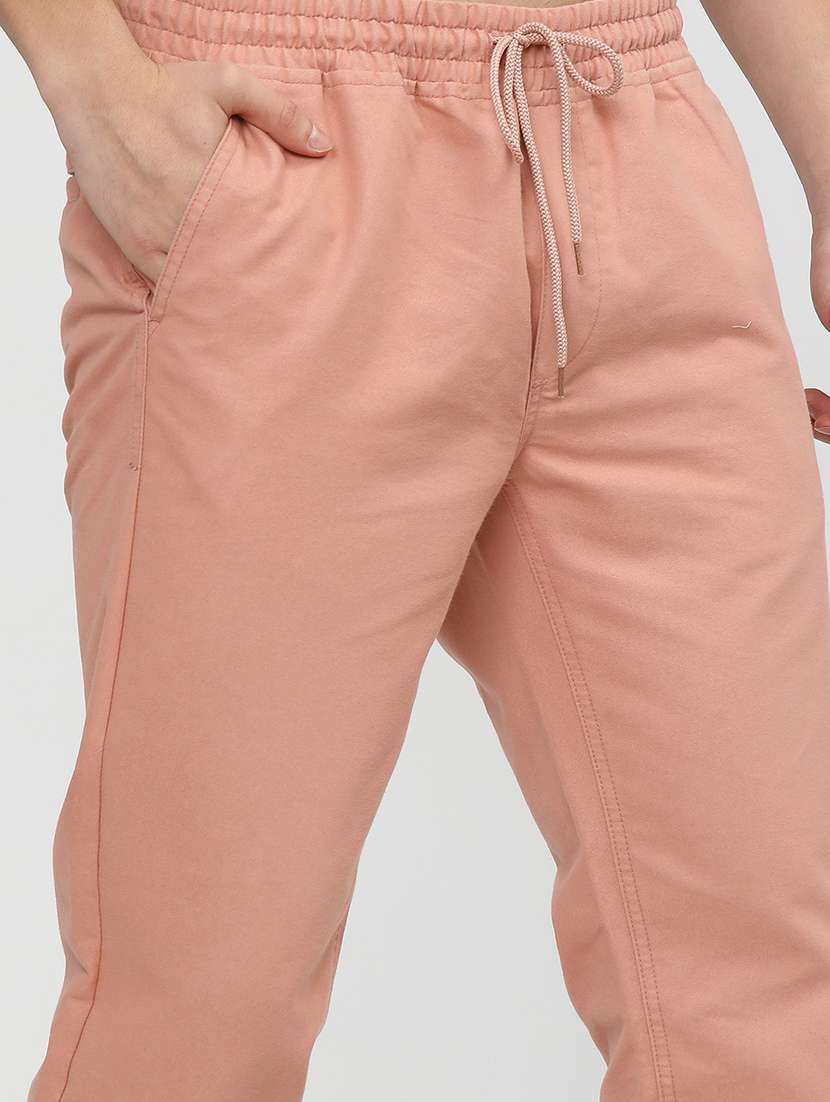 men mid rise solid joggers - 21375646 - Standard Image - 5