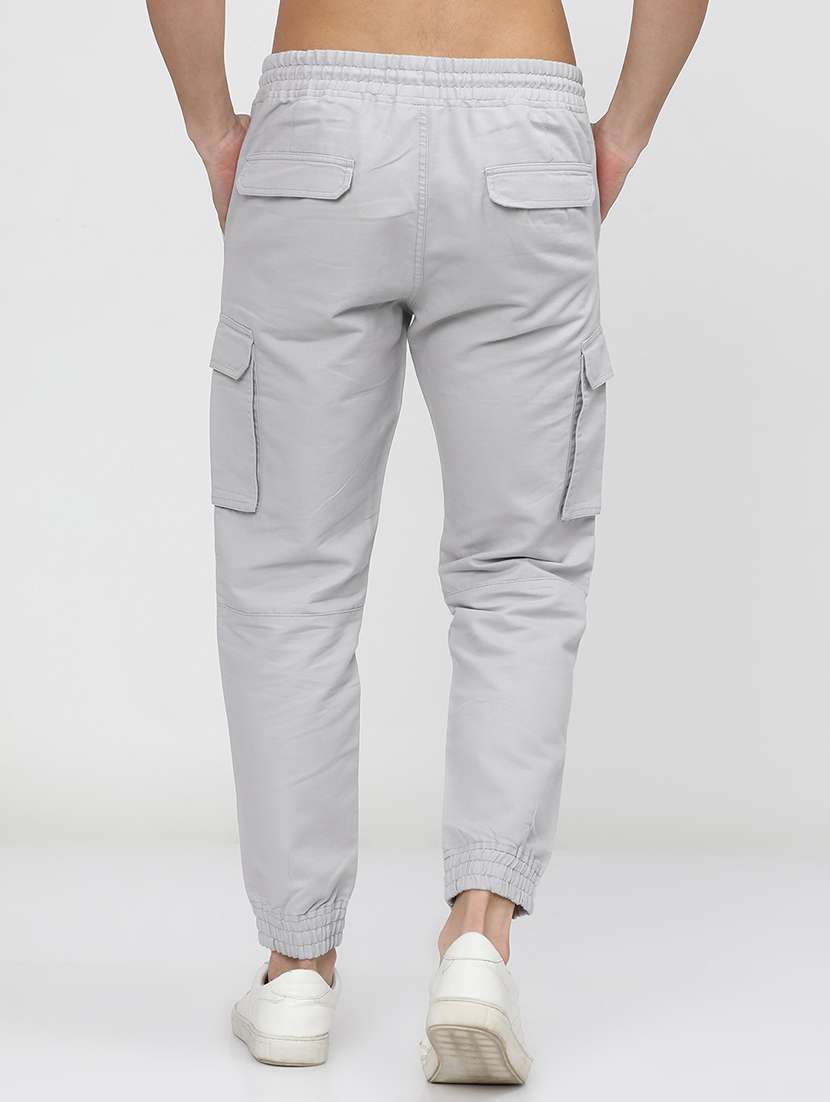 men mid rise solid cargos - 21375647 - Standard Image - 3