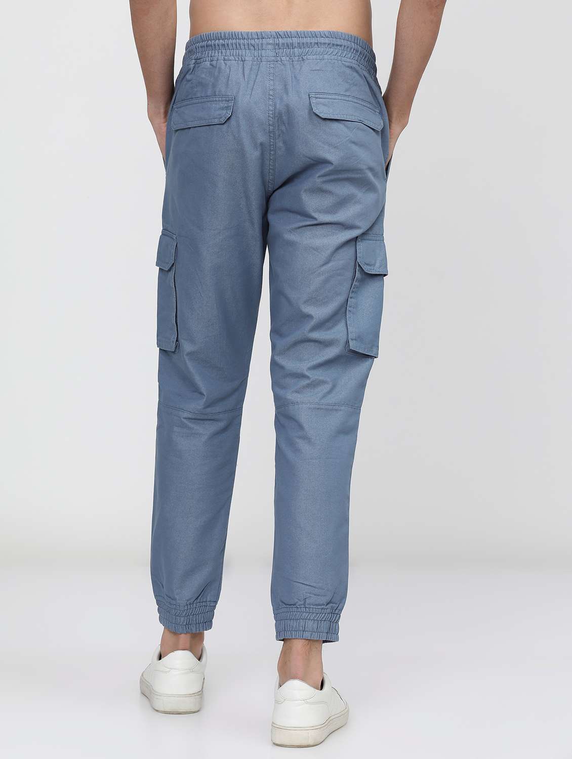 men mid rise solid cargos - 21375657 -  Standard Image - 3