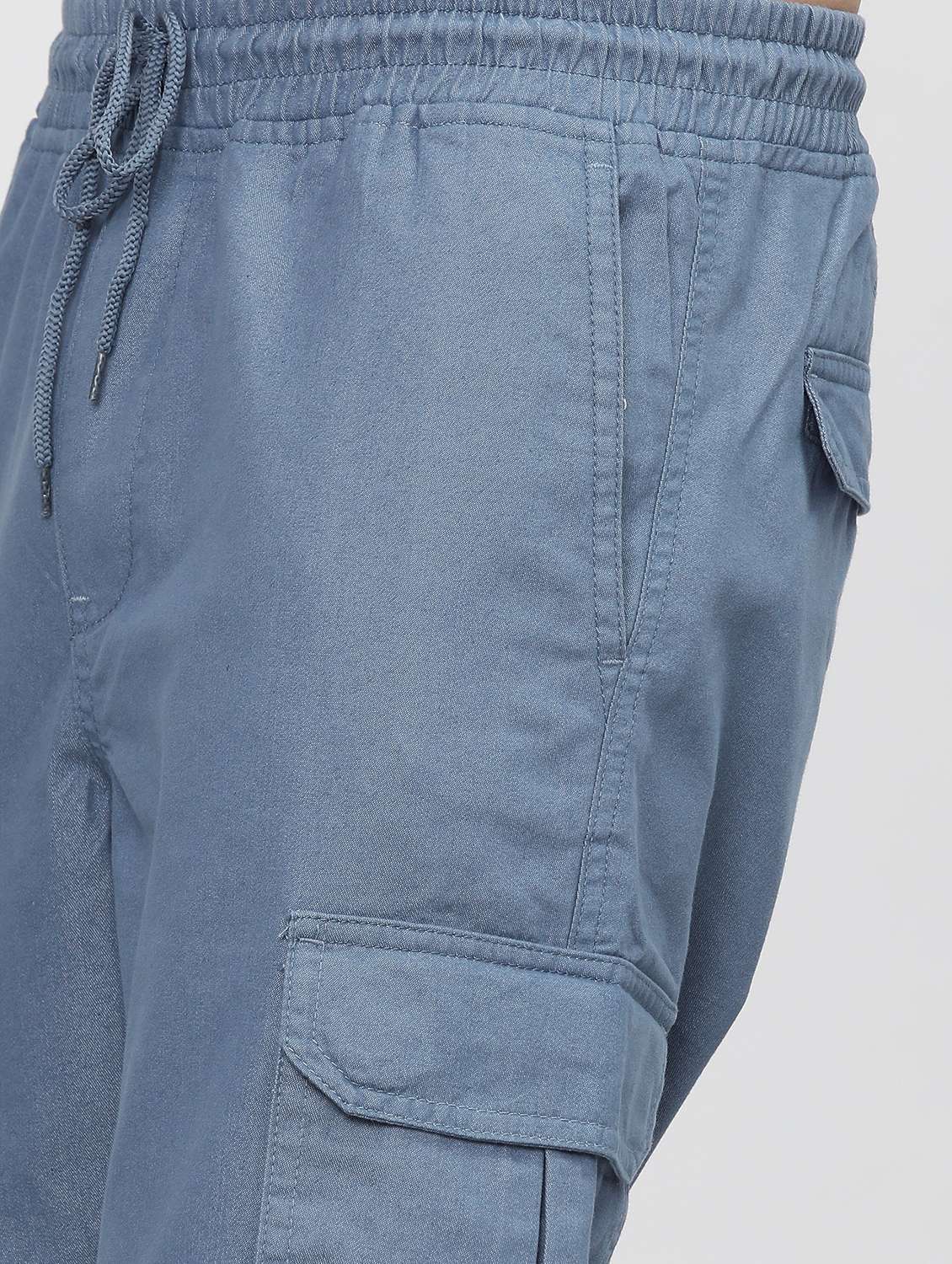 men mid rise solid cargos - 21375657 -  Standard Image - 5