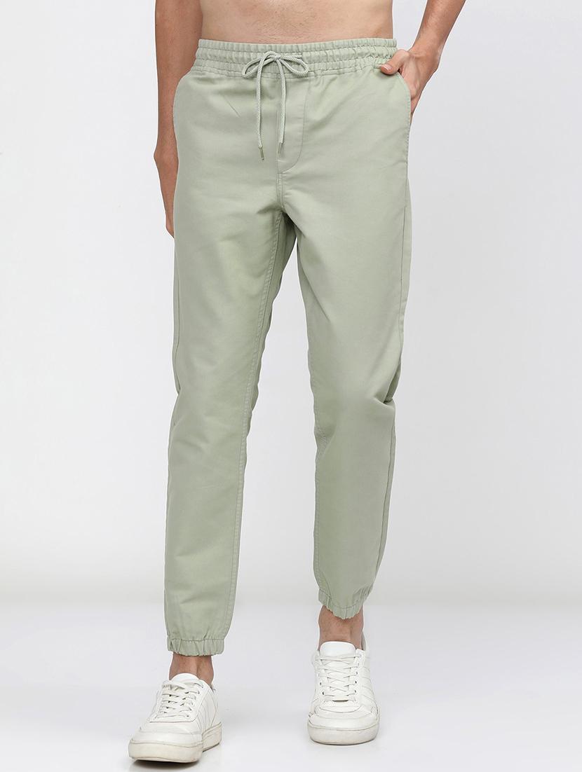 men mid rise solid joggers - 21375661 - Zoom Image - 0