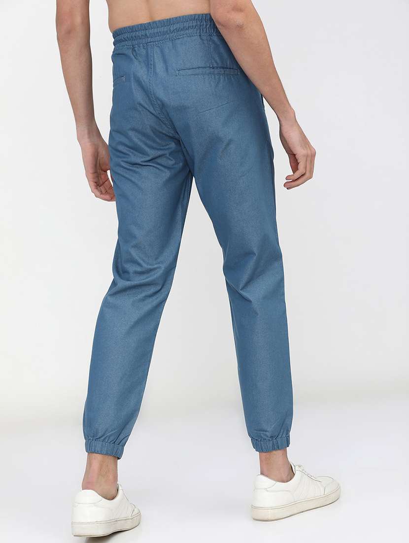 men mid rise solid joggers - 21375663 -  Standard Image - 3