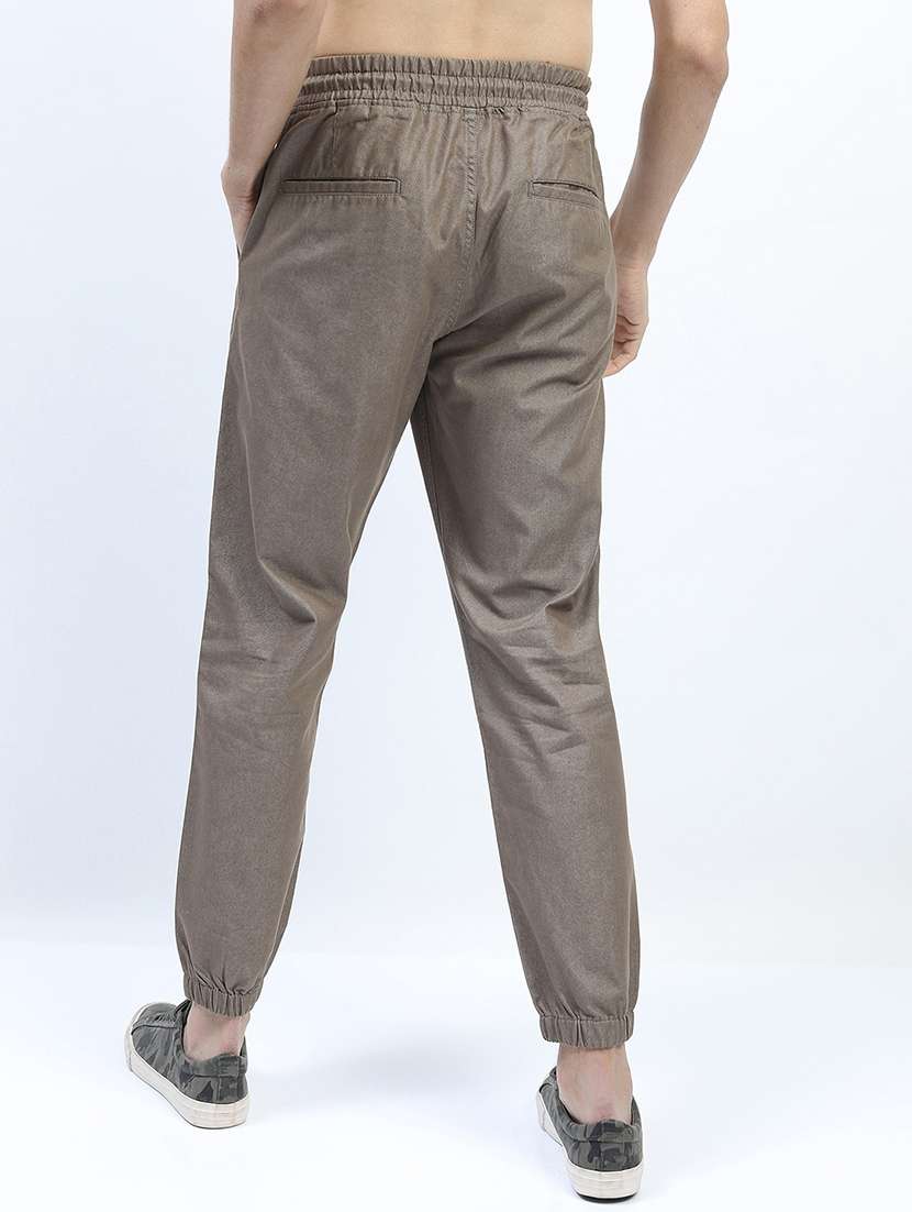 men mid rise solid joggers - 21375665 -  Standard Image - 3