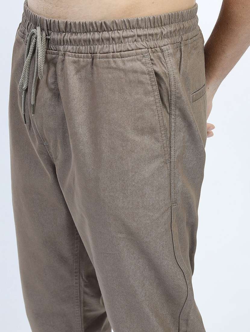 men mid rise solid joggers - 21375665 -  Standard Image - 5