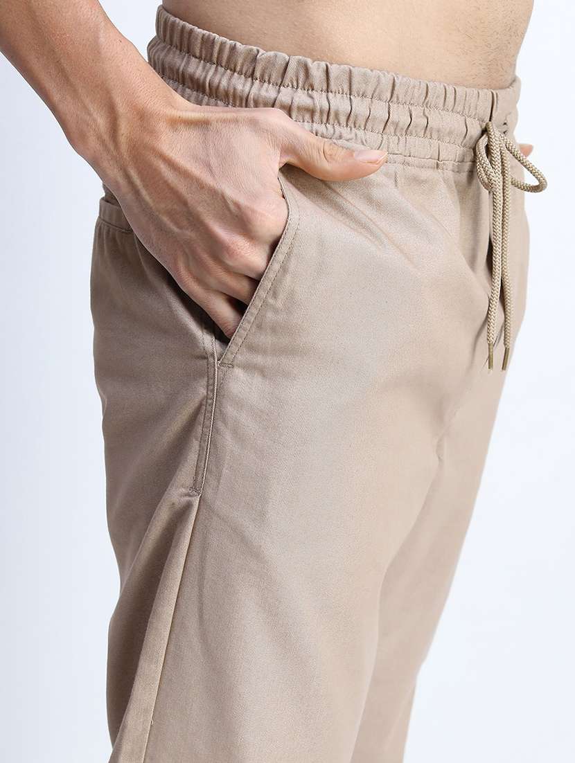 men mid rise solid joggers - 21375669 - Standard Image - 5