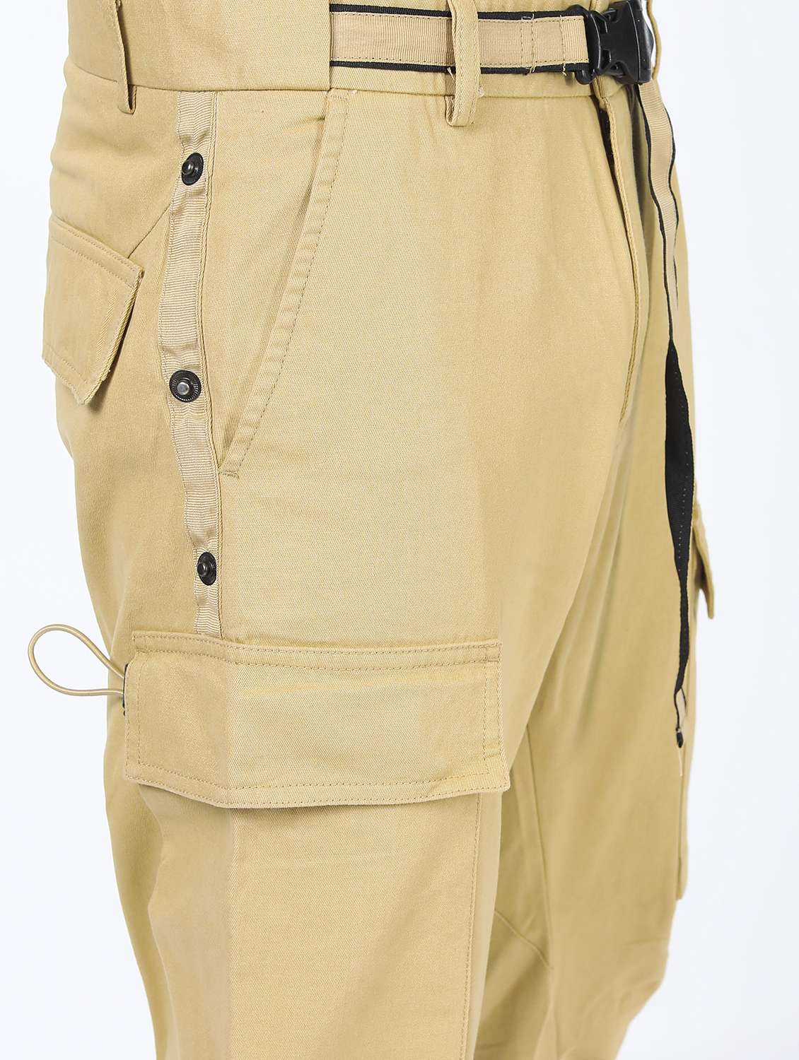 men mid rise solid cargos - 21375682 -  Standard Image - 5