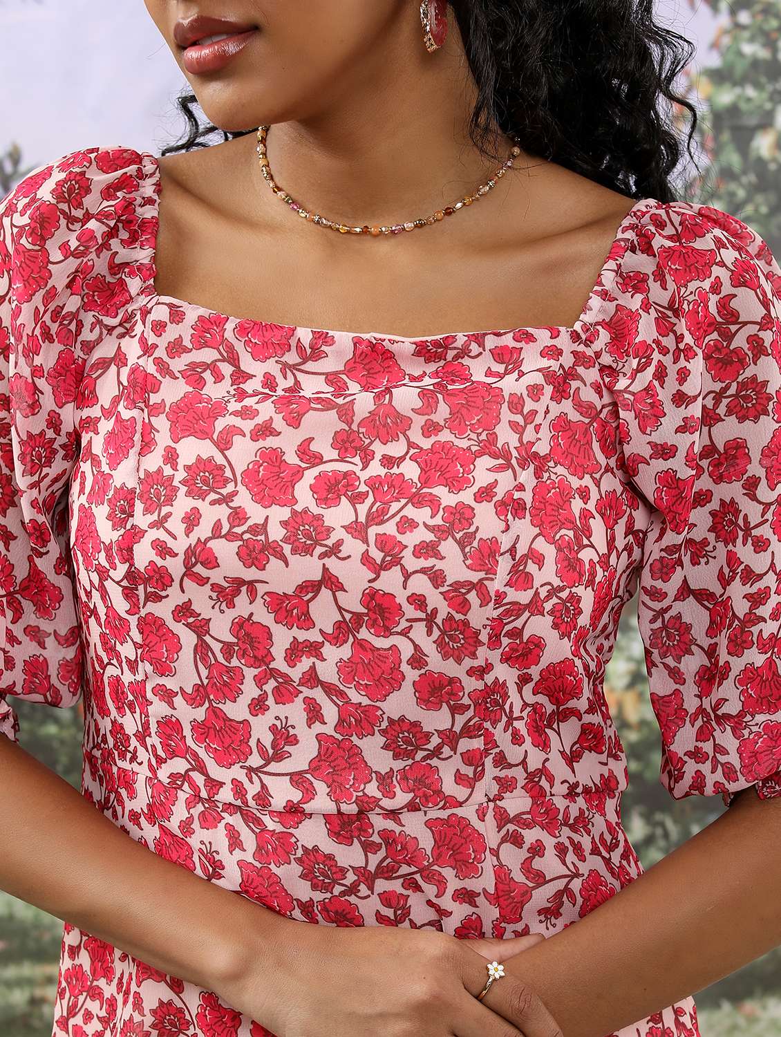 multicolored floral printed fit & flare dress - 21375801 -  Standard Image - 3