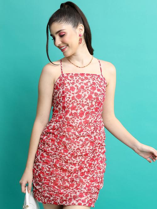 multicolored floral printed bodycon dress - 21375806 - Standard Image - 0