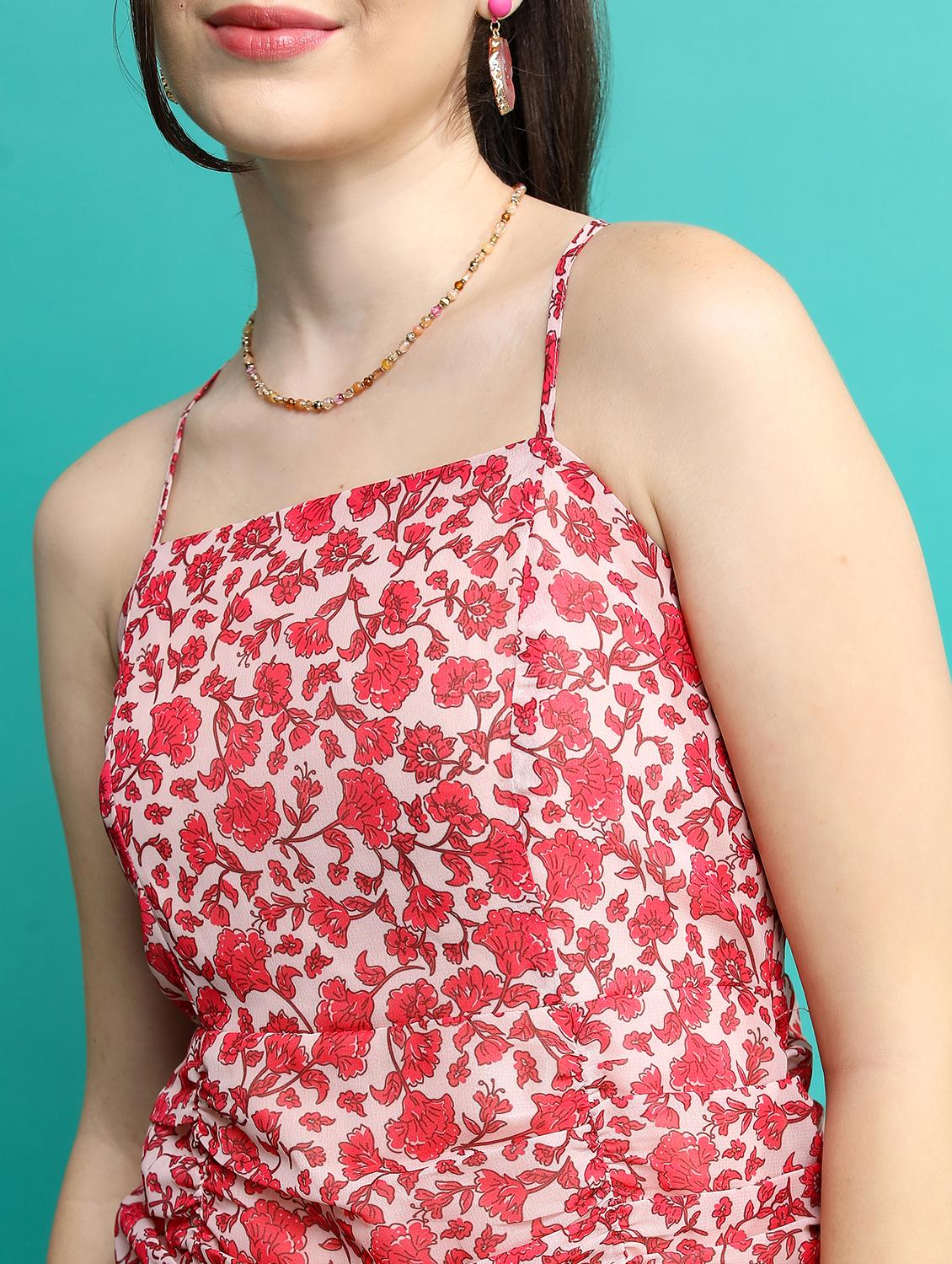 multicolored floral printed bodycon dress - 21375806 - Standard Image - 5