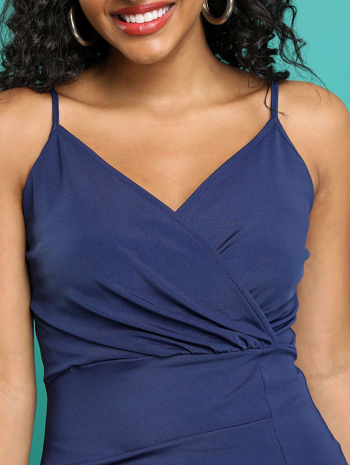 navy blue cotton blend bodycon dress - 21375814 -  Standard Image - 3