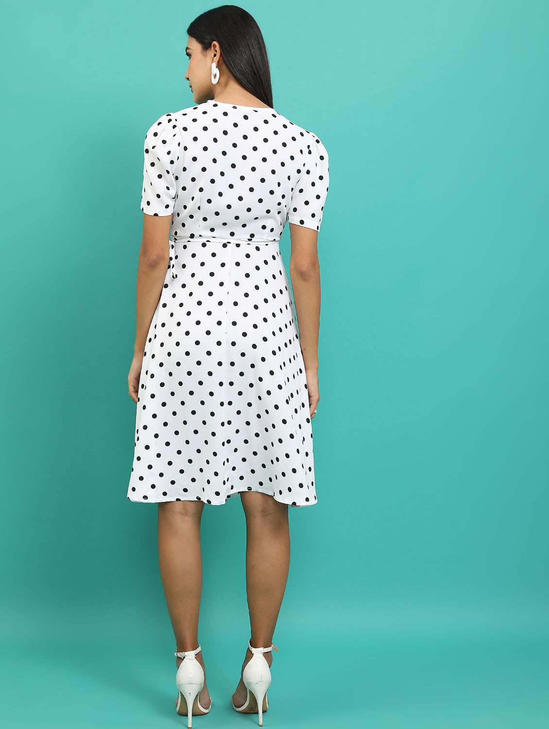 white polka dot wrap dress - 21375855 -  Standard Image - 3