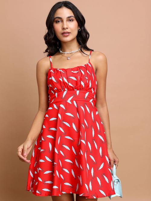 red cotton blend shift dress - 21375856 - Standard Image - 0