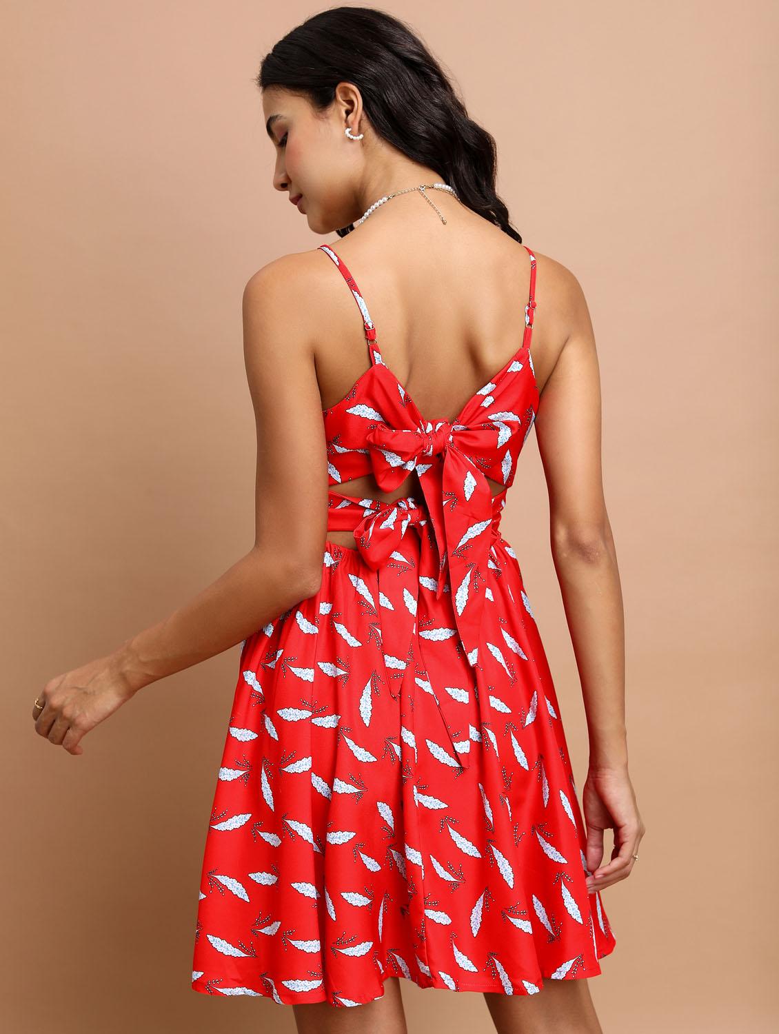 red cotton blend shift dress - 21375856 - Standard Image - 3