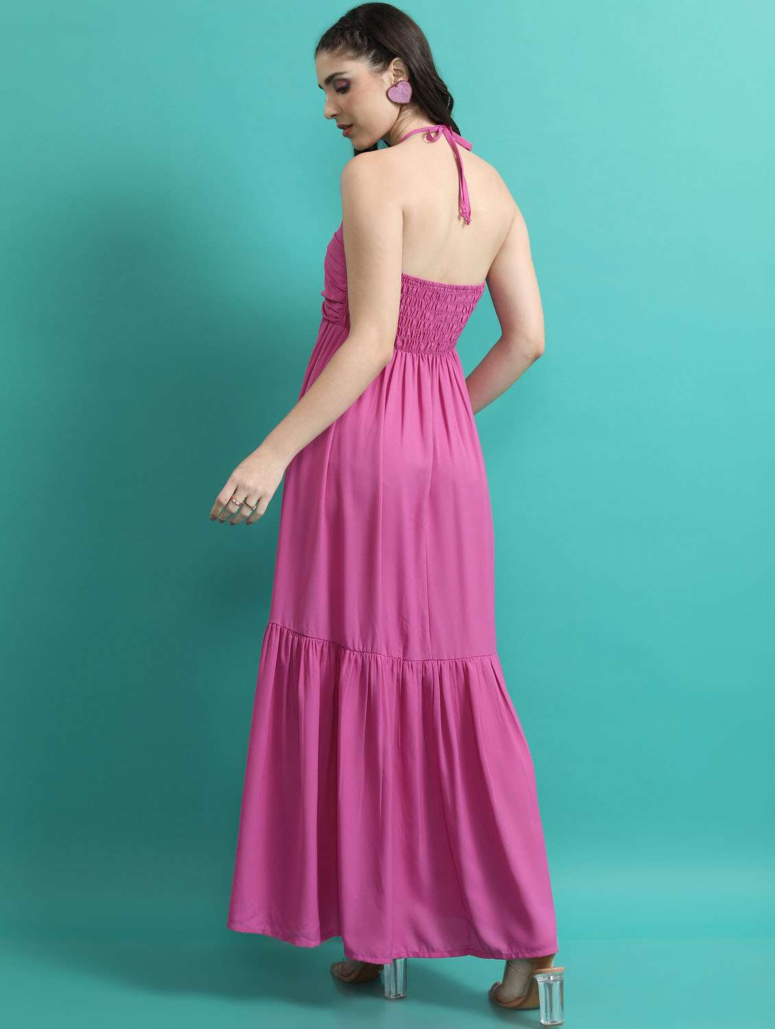 pink solid a-line dress - 21375858 -  Standard Image - 3